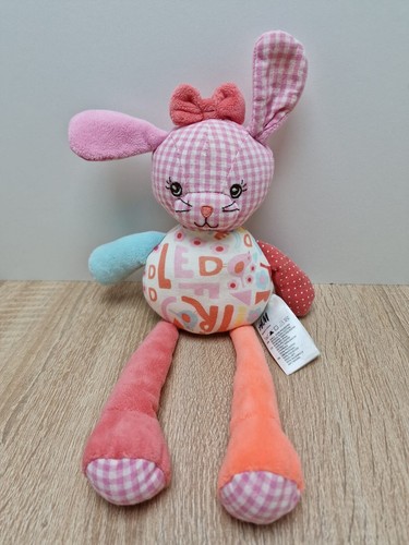 Kuscheltier hase rosa bunt - h&m,